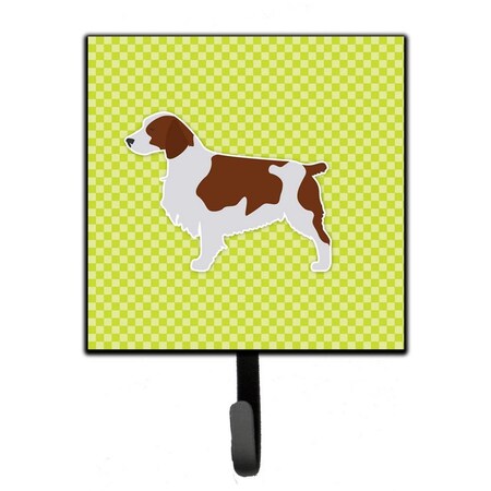 Carolines Treasures Welsh Springer Spaniel Checkerboard Green Leash or Key Holder BB3800SH4